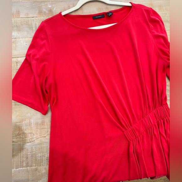 Halogen soft modal polyester ruched on side shirt sleeve work blouse top - Picture 10 of 11